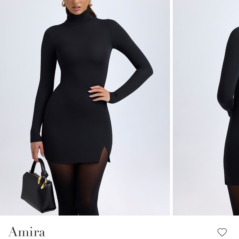 Oh Polly Black Long Sleeve Dress
